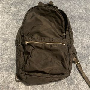 Muji black nylon waterproof unstructured backpack
